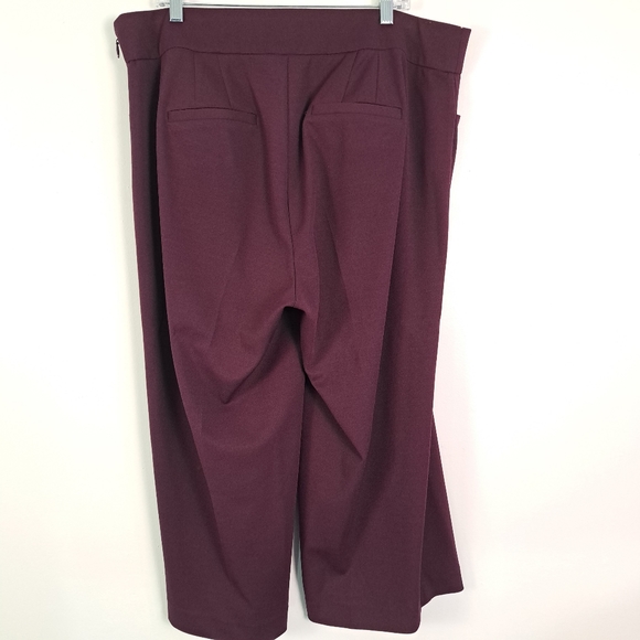 Torrid Pull On Stretch Wide Leg Crop Pants In Plum - Picture 6 of 10